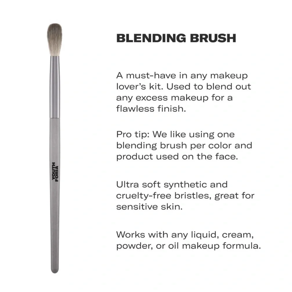 Youthforia blending brush new in bag ultra soft bristles cruelty free beauty NIB